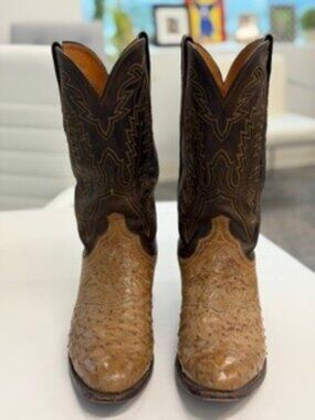 Lucchese Full Quill Ostrich Boots Size 11D